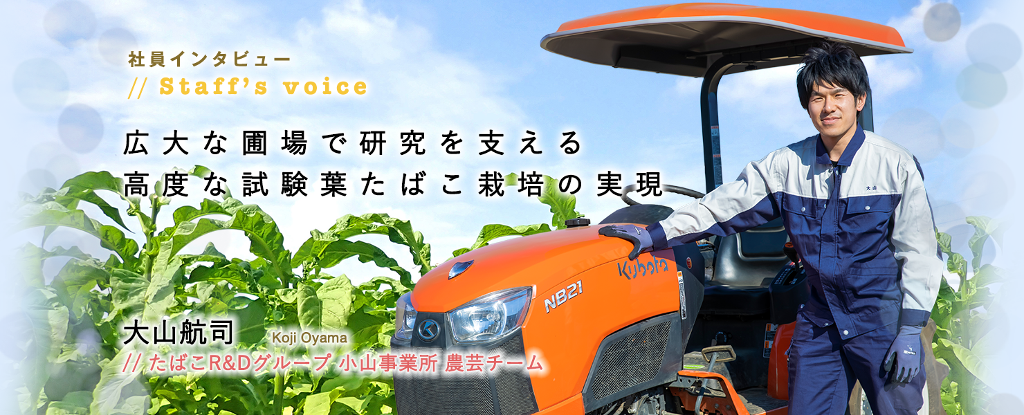 社員インタビュー たばこR&Dグループ 小山事業所 農芸チーム